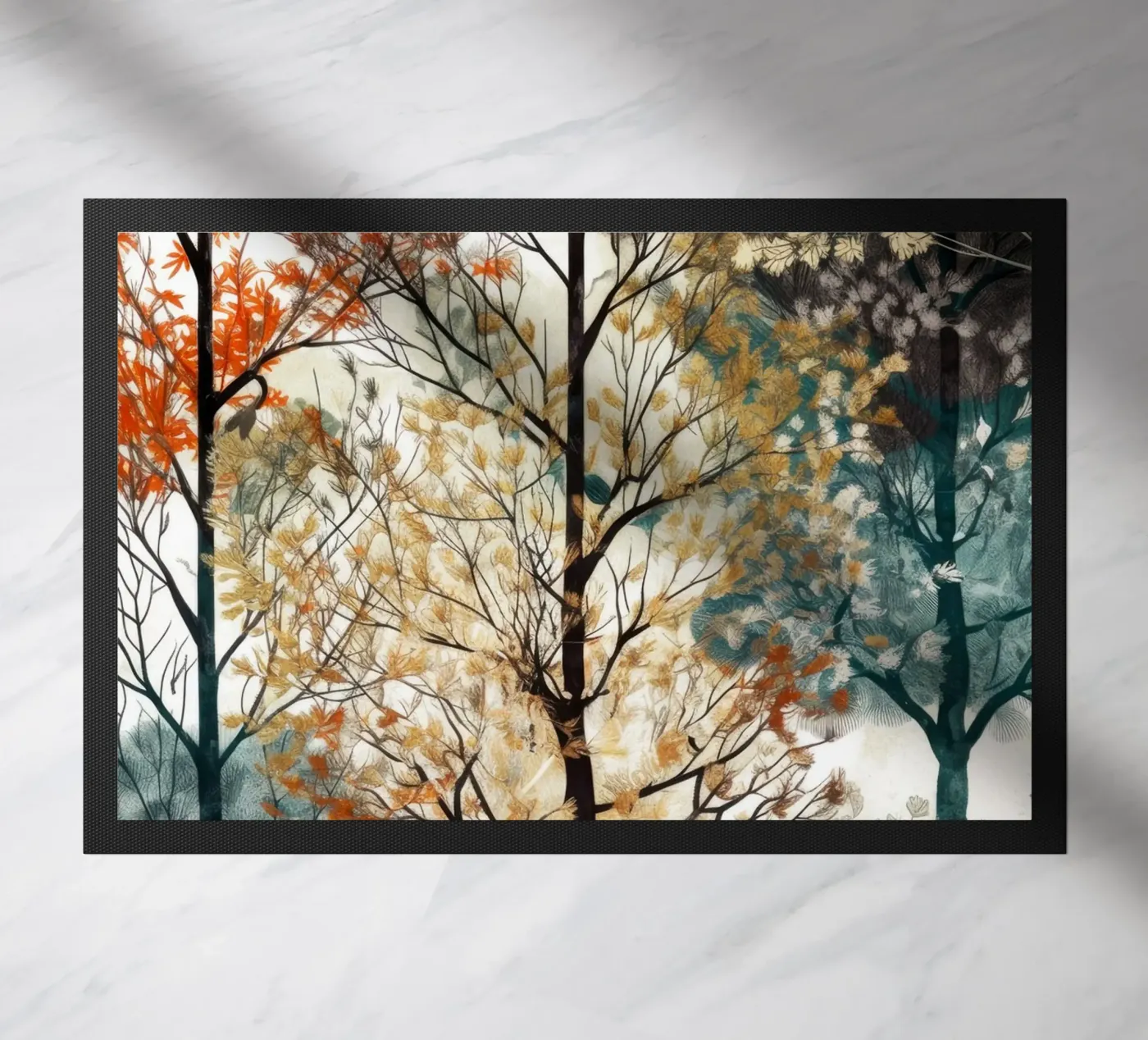 Bomen deurmat van Lionmixart