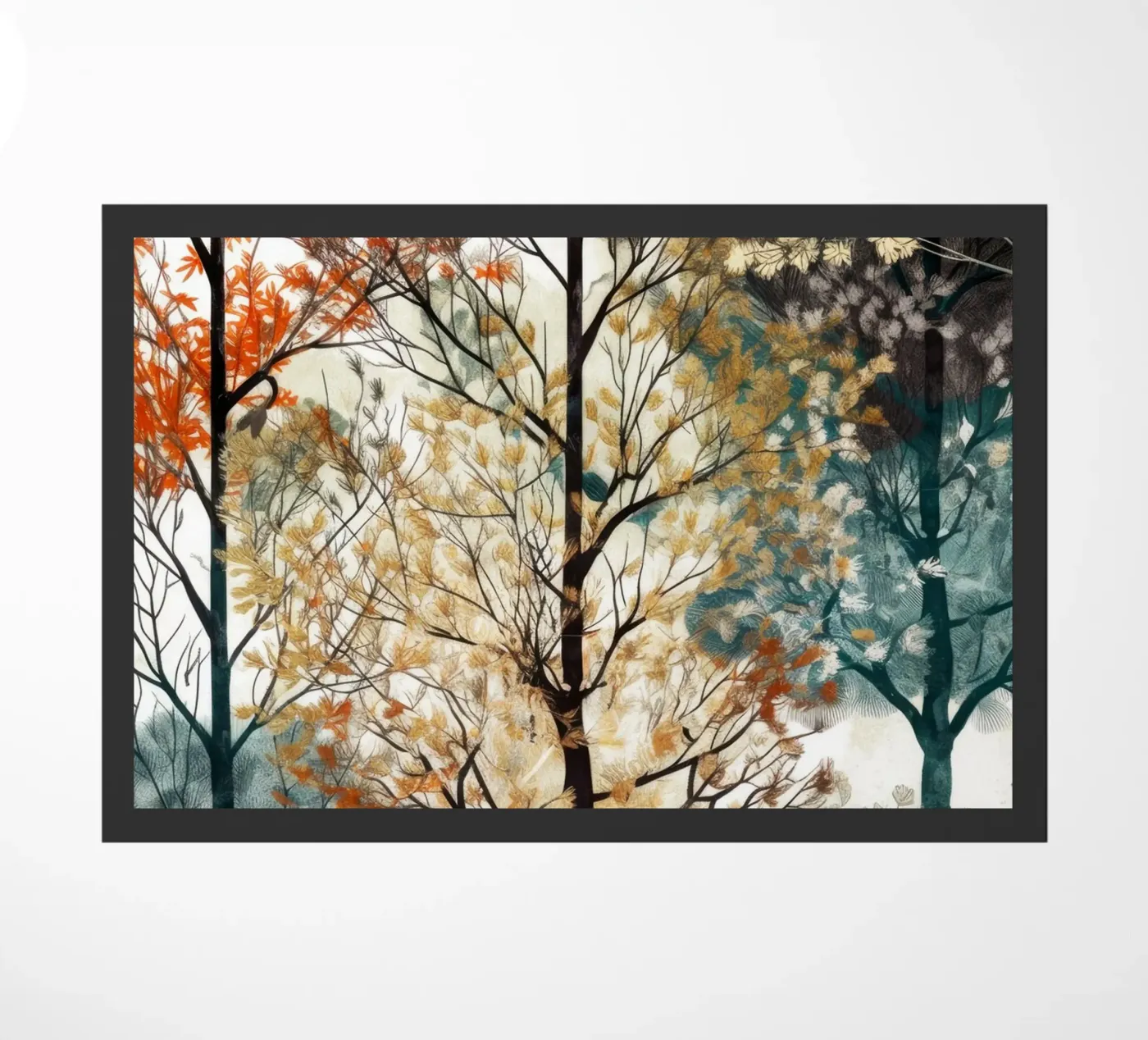 Bomen deurmat van Lionmixart