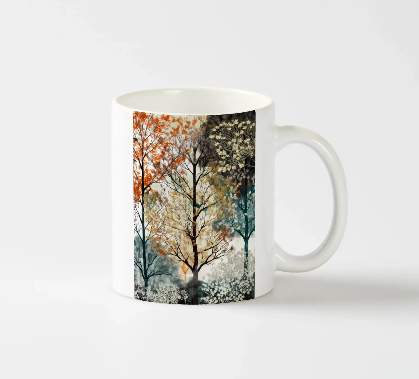 Trees ceramic mug by Lionmixart