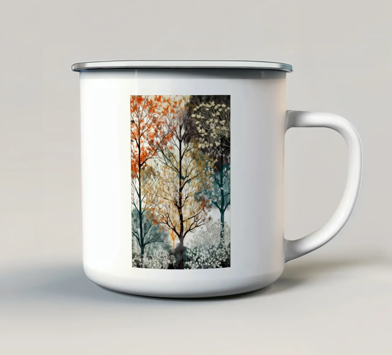 Alberi tazza in smalto da Lionmixart
