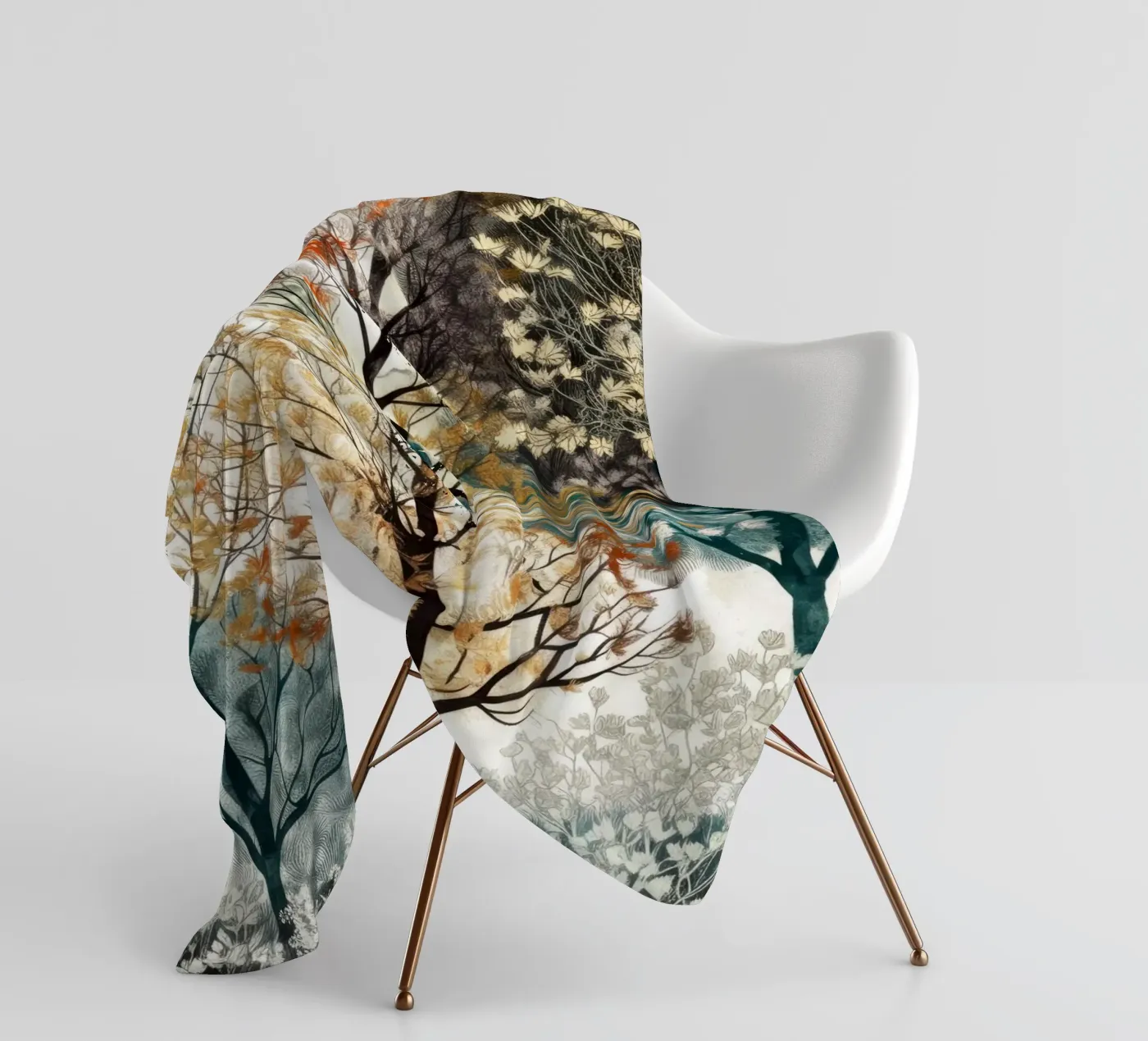 Bäume Fleecedecke von Lionmixart