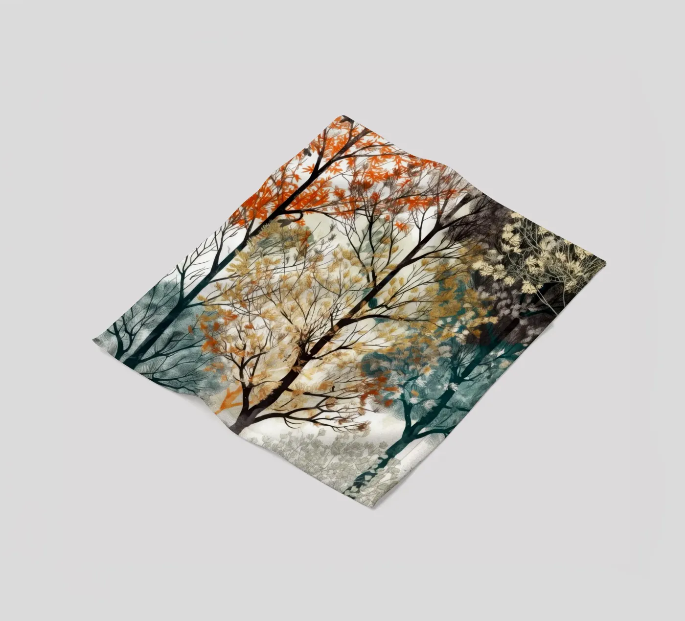 Bäume Fleecedecke von Lionmixart