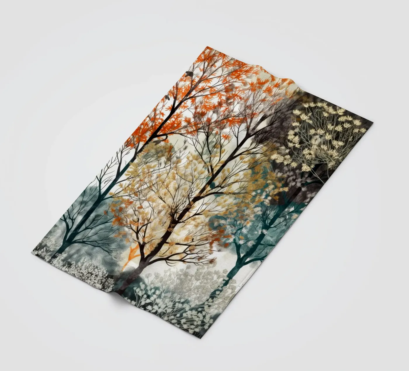 Bäume Fleecedecke von Lionmixart