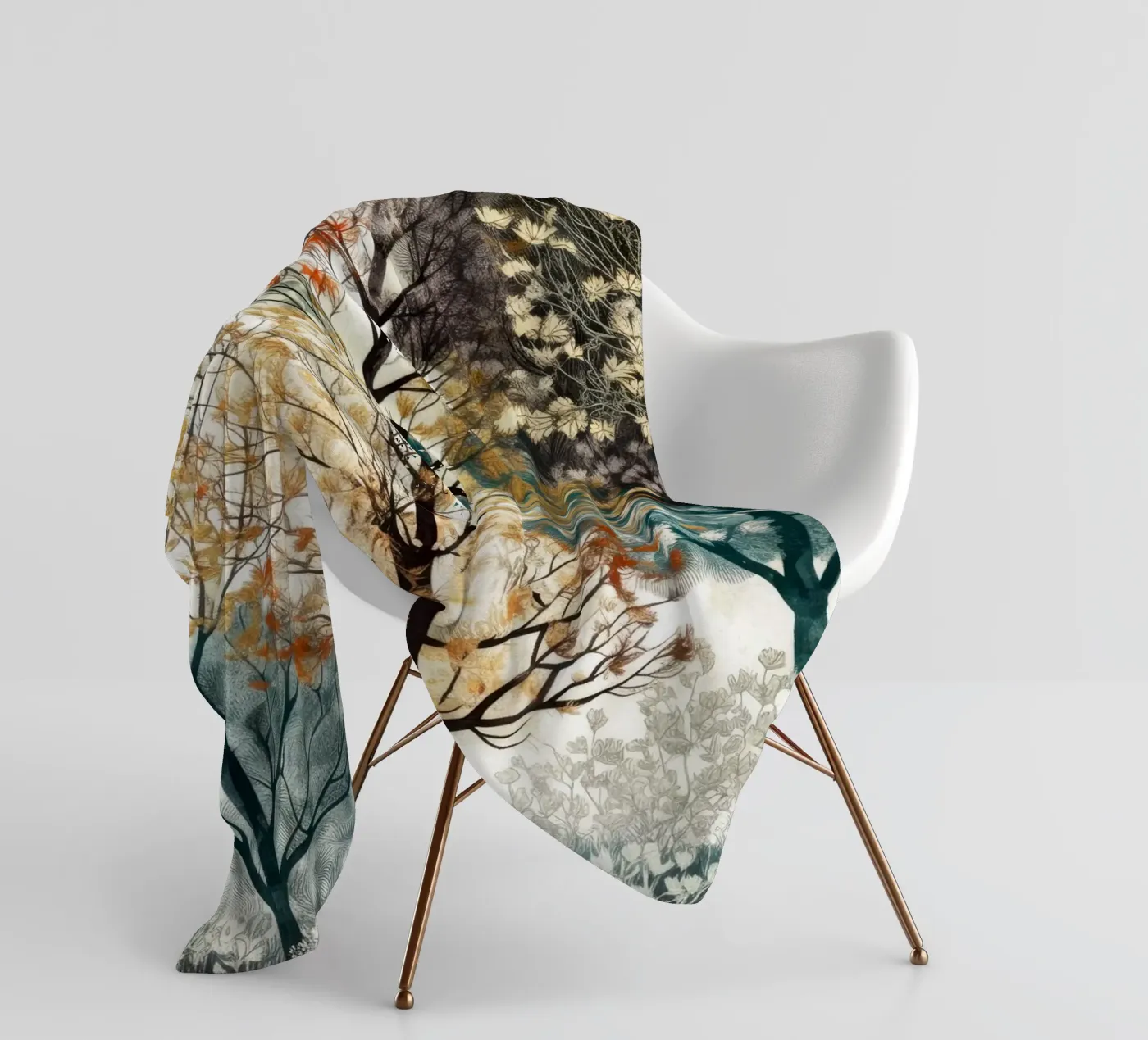 Bäume Fleecedecke von Lionmixart