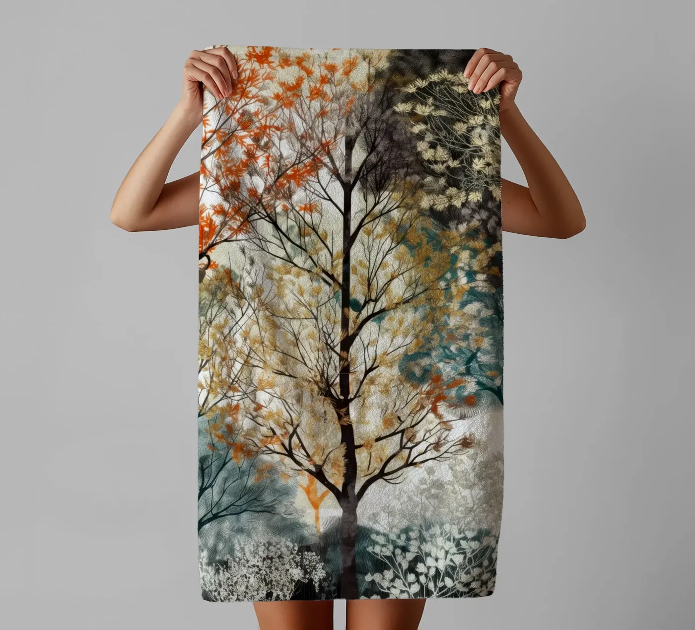 Trees badhanddoek van Lionmixart