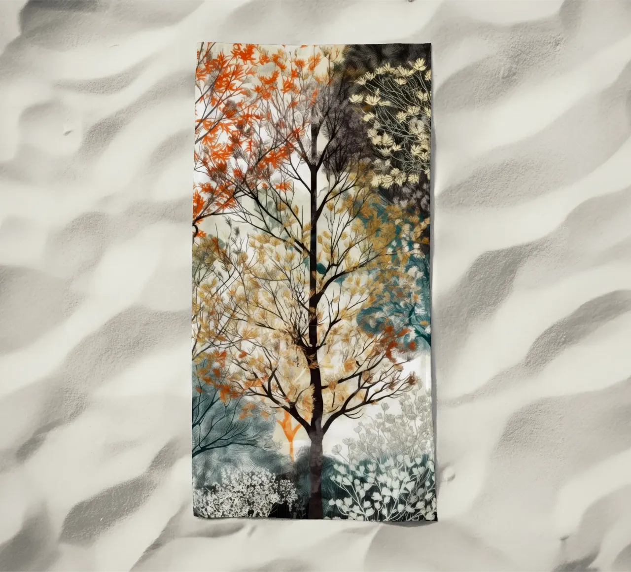 Trees strandhanddoek van Lionmixart