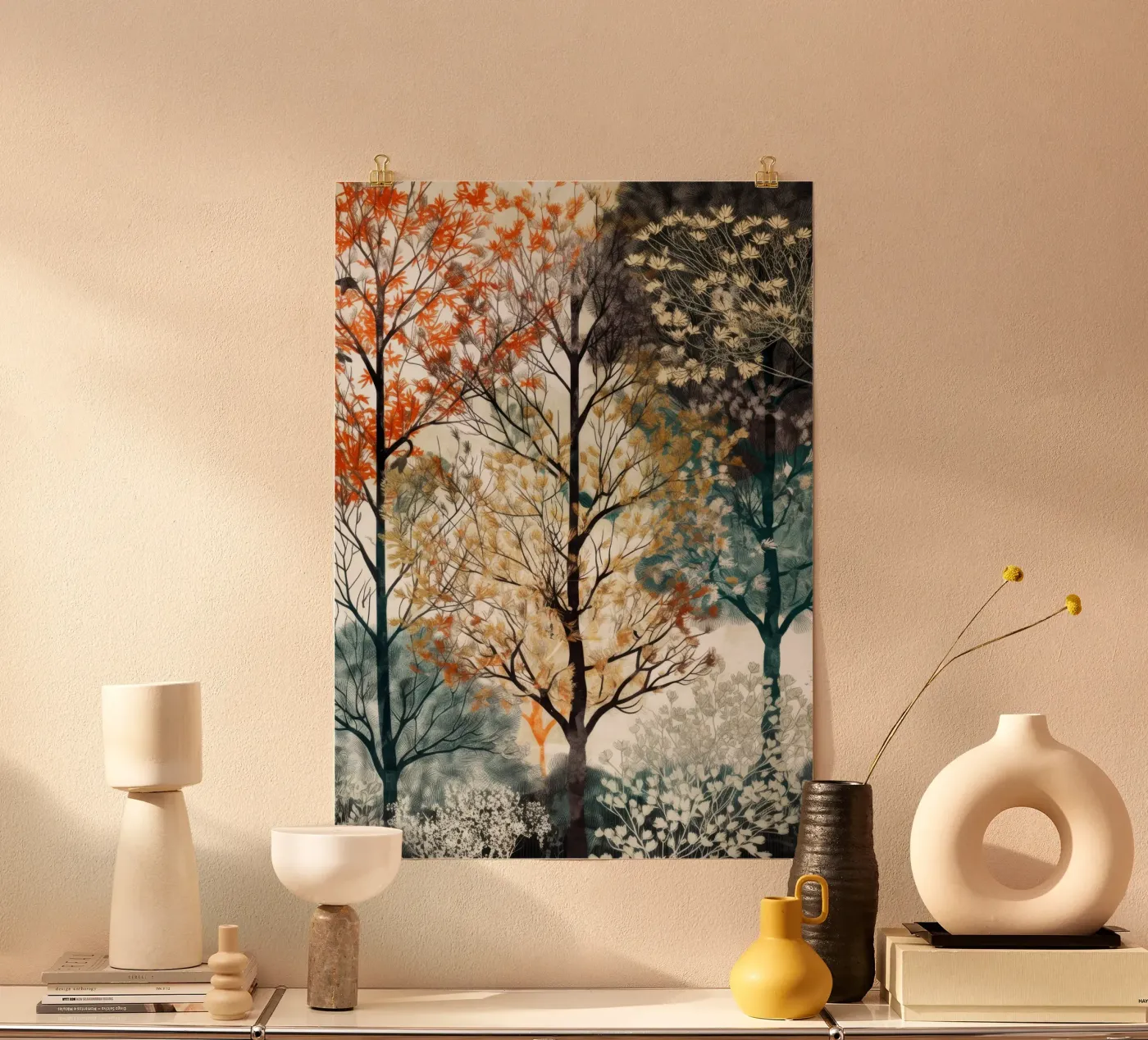 Bomen poster van Lionmixart