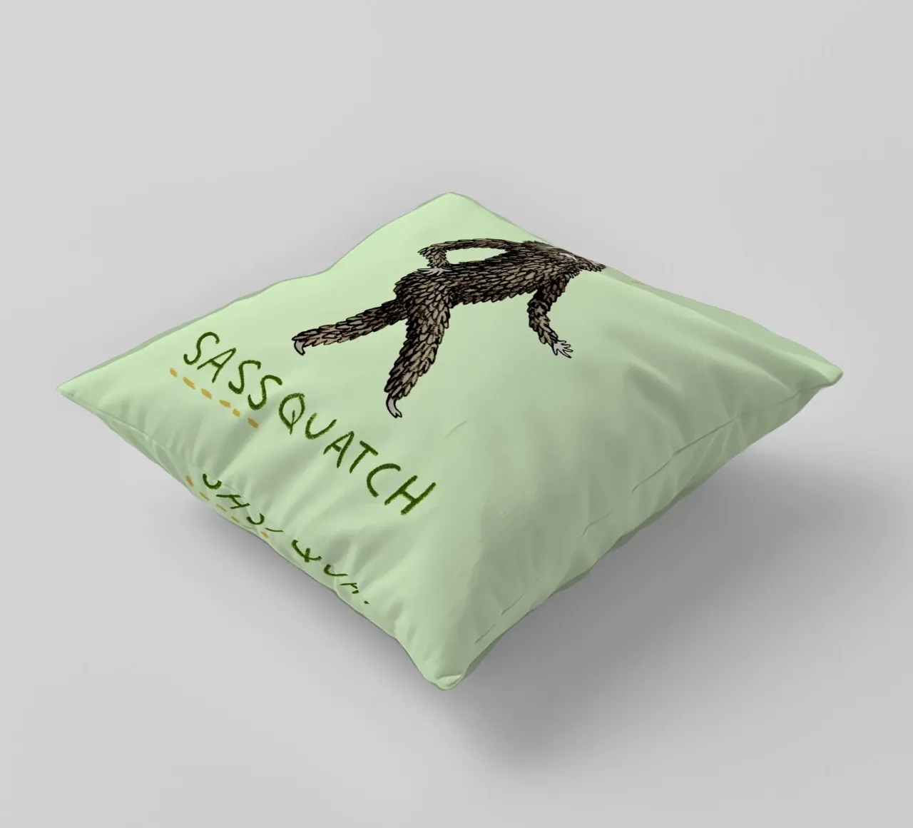 Sassquatch decorative cushion by Sophie Corrigan