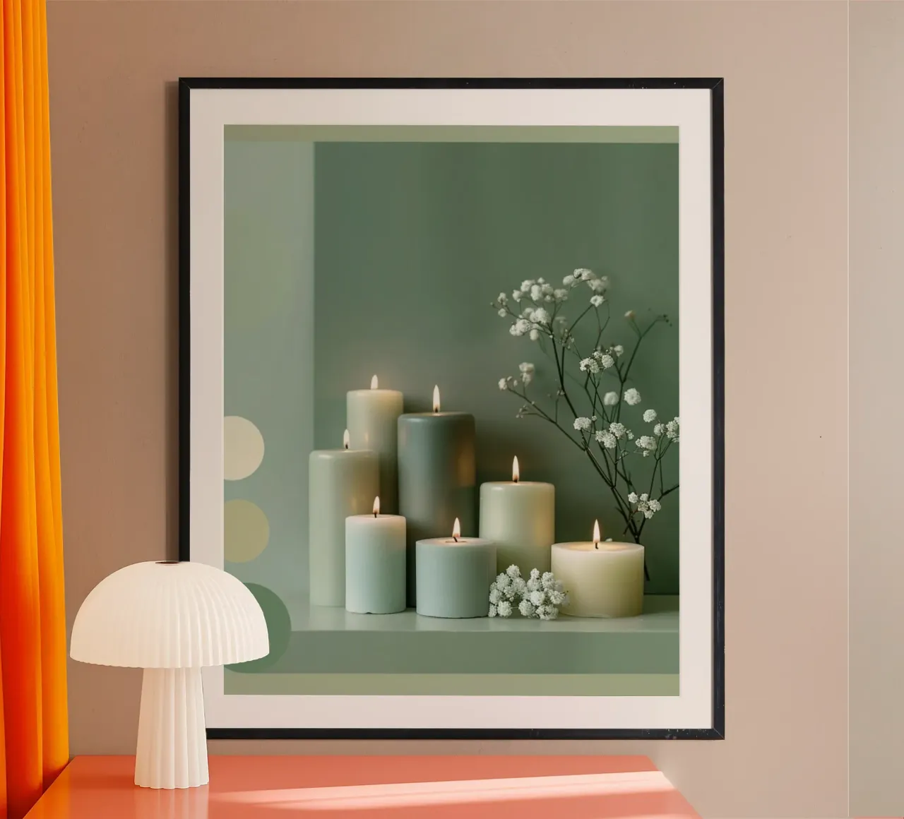 Riverbero di menta poster con telaio in alluminio da PhotoVibe Decor