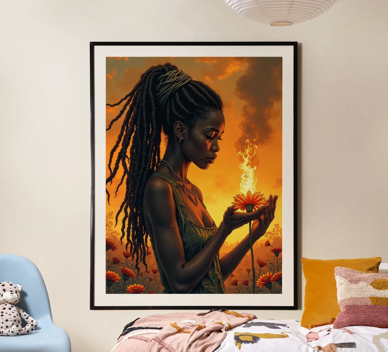 Goldene Töchter: Flamme der Erneuerung Poster von Dustlight Atelier