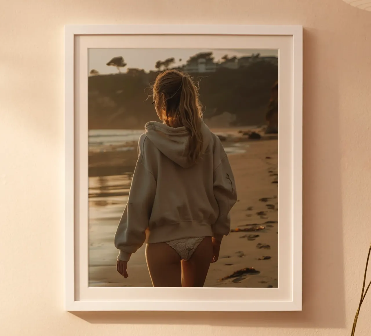 Riverbero di menta poster con telaio in legno da PhotoVibe Decor