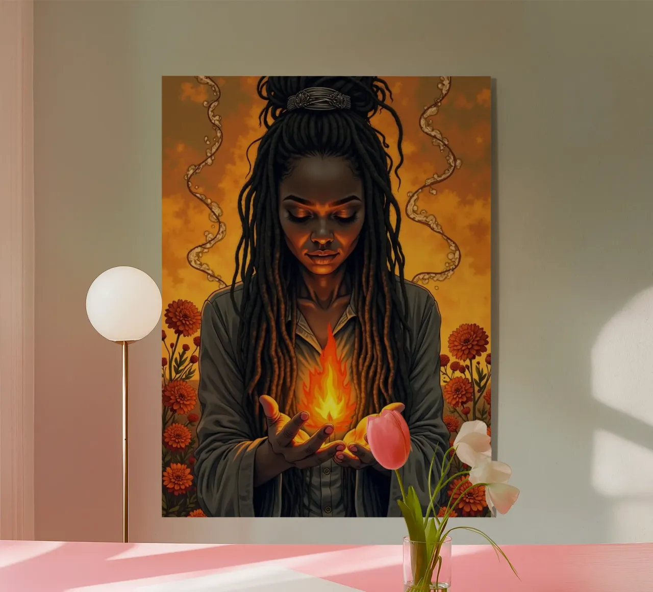 Figlie d'oro: L'abbraccio di Ember plexiglass da Dustlight Atelier