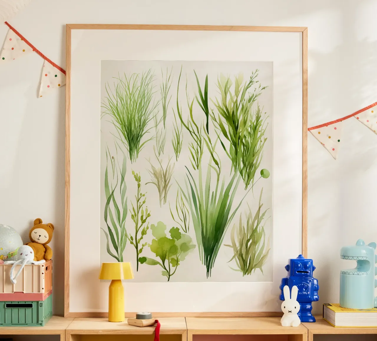 Studi Verdant poster con telaio in legno da Sophia Calder Studio