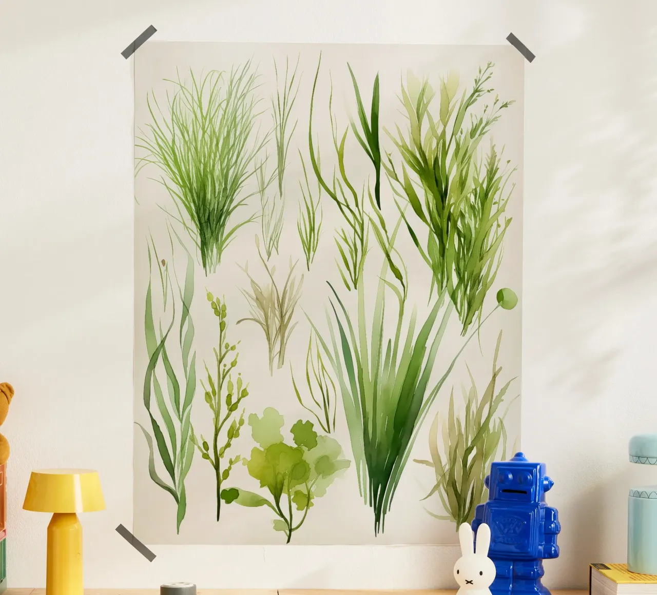 Studi Verdant poster con telaio in legno da Sophia Calder Studio