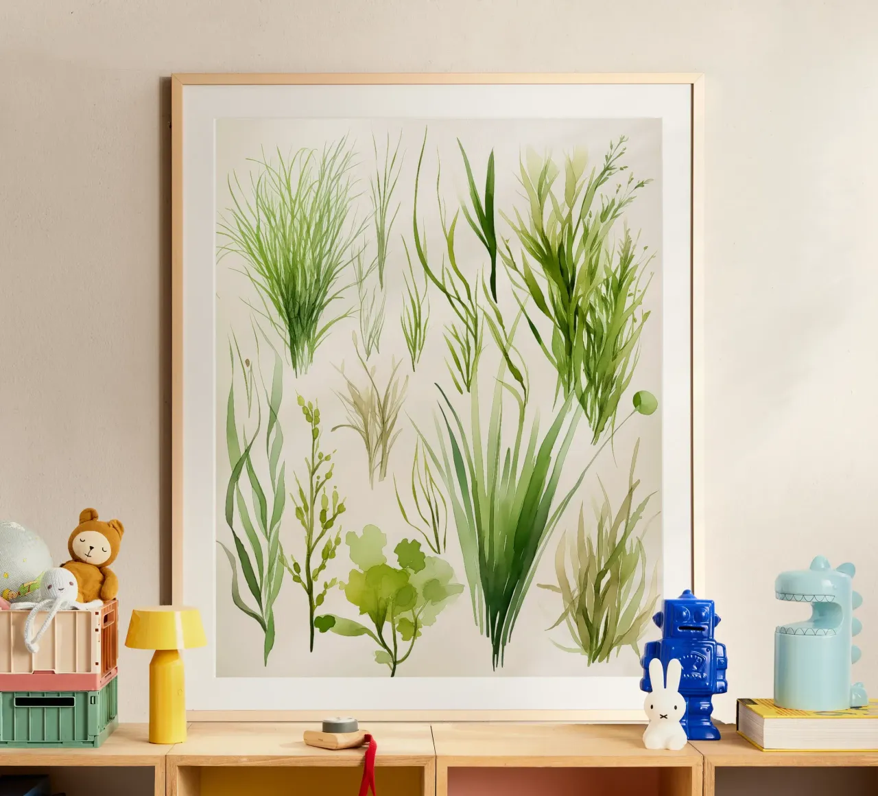 Studi Verdant poster con telaio in legno da Sophia Calder Studio