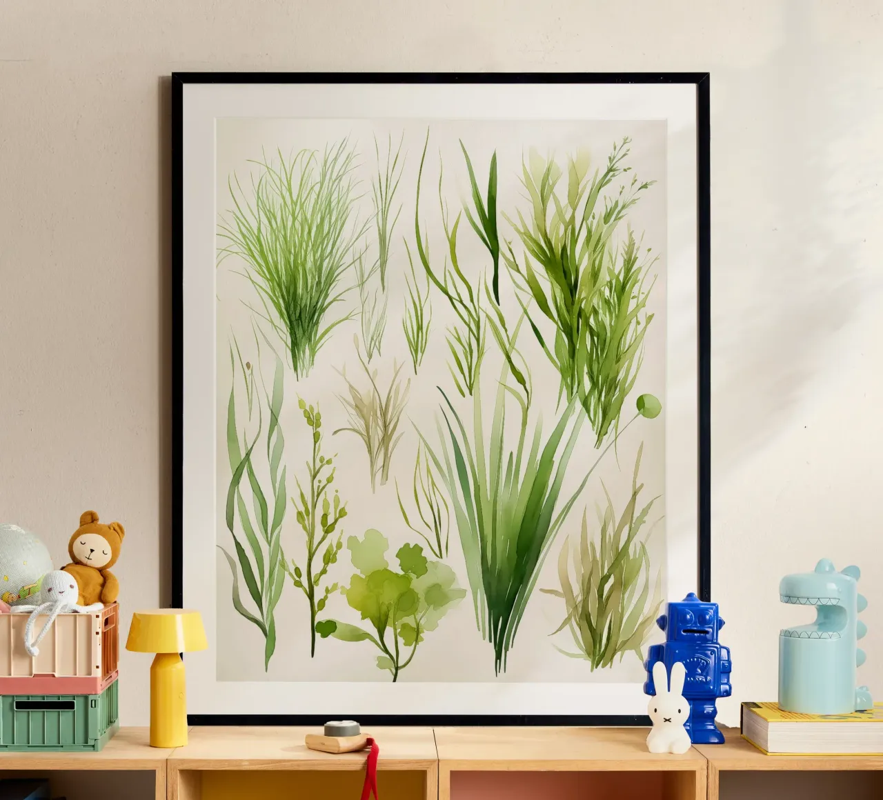 Studi Verdant poster con telaio in legno da Sophia Calder Studio