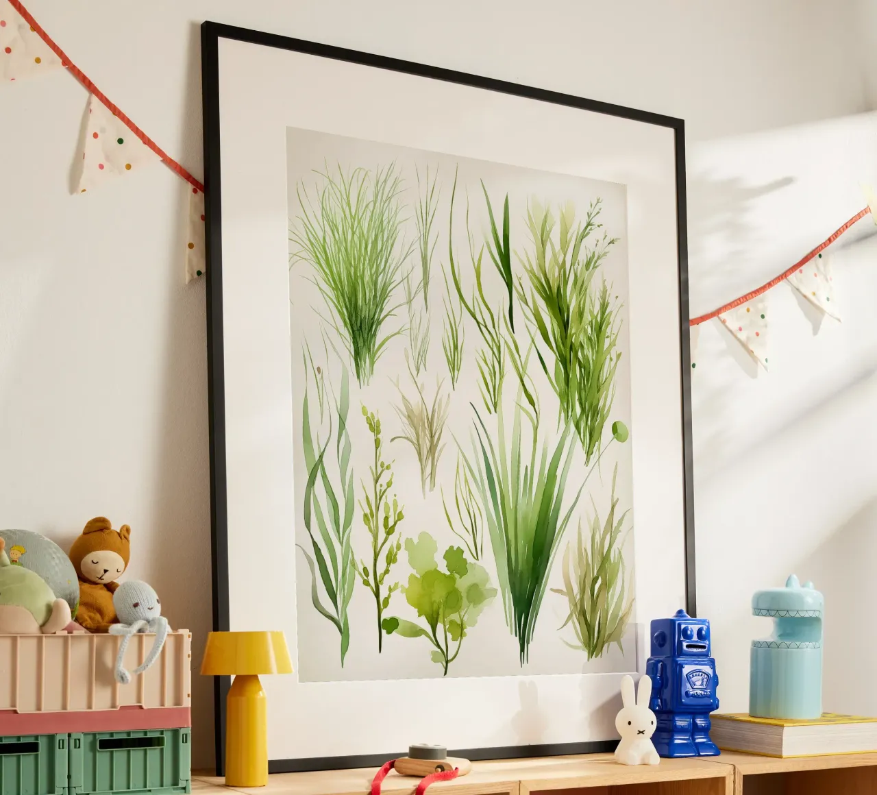 Studi Verdant poster con telaio in legno da Sophia Calder Studio
