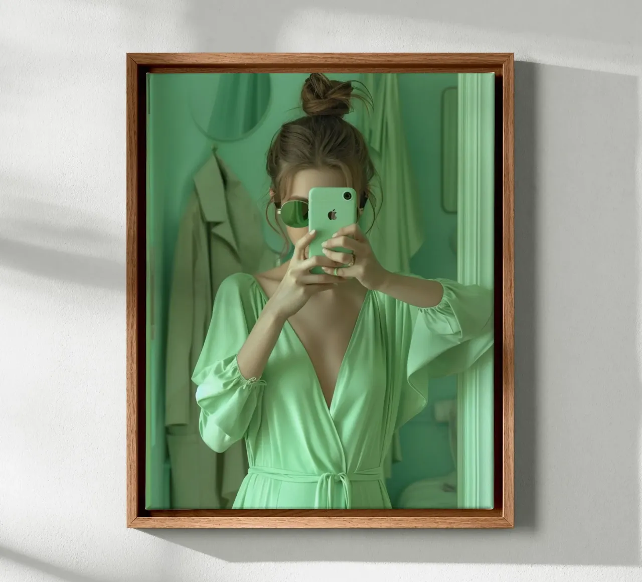 Mint Reverie canvas with Floater frame by PhotoVibe Decor