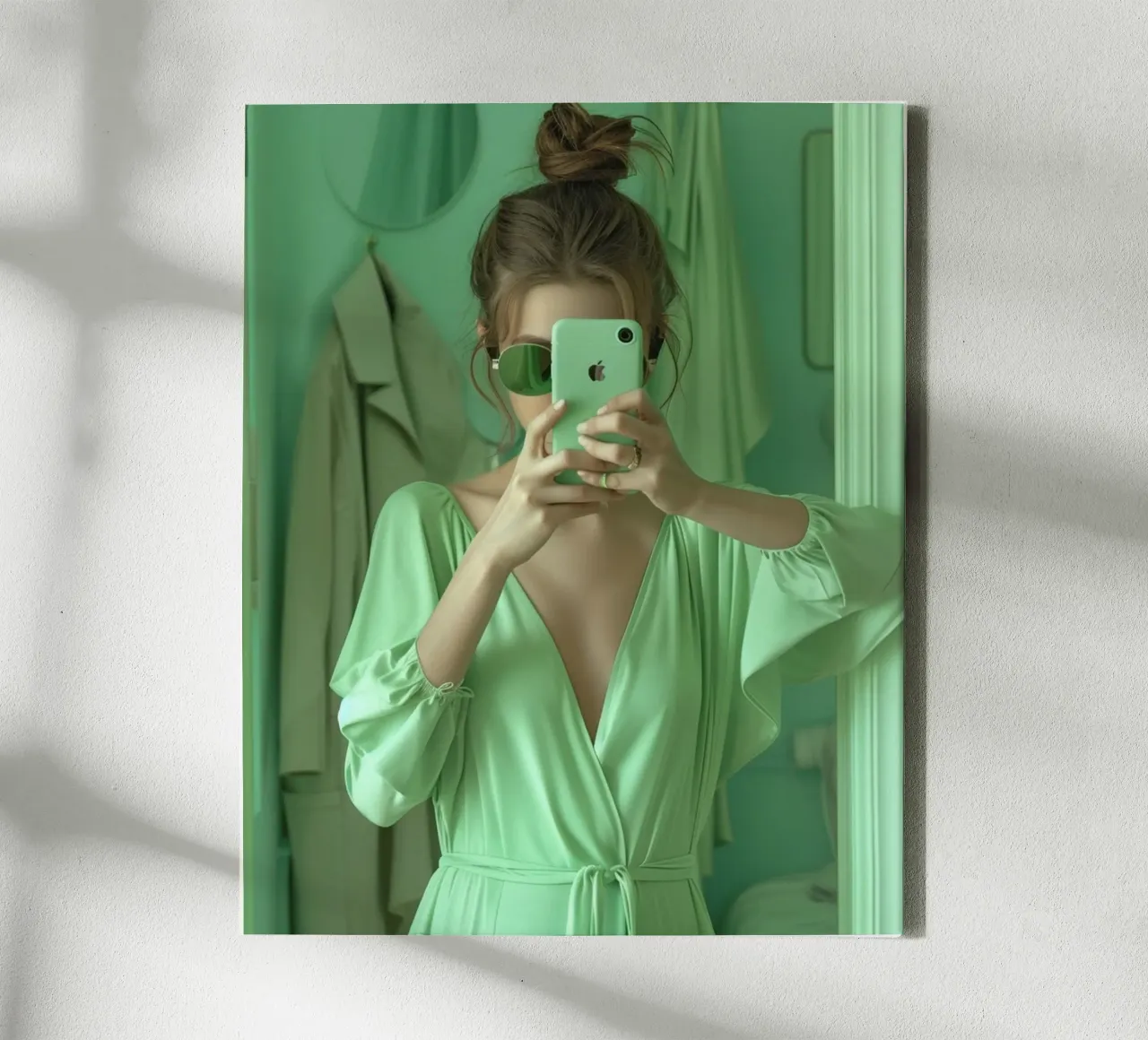 Mint Reverie canvas with Floater frame by PhotoVibe Decor