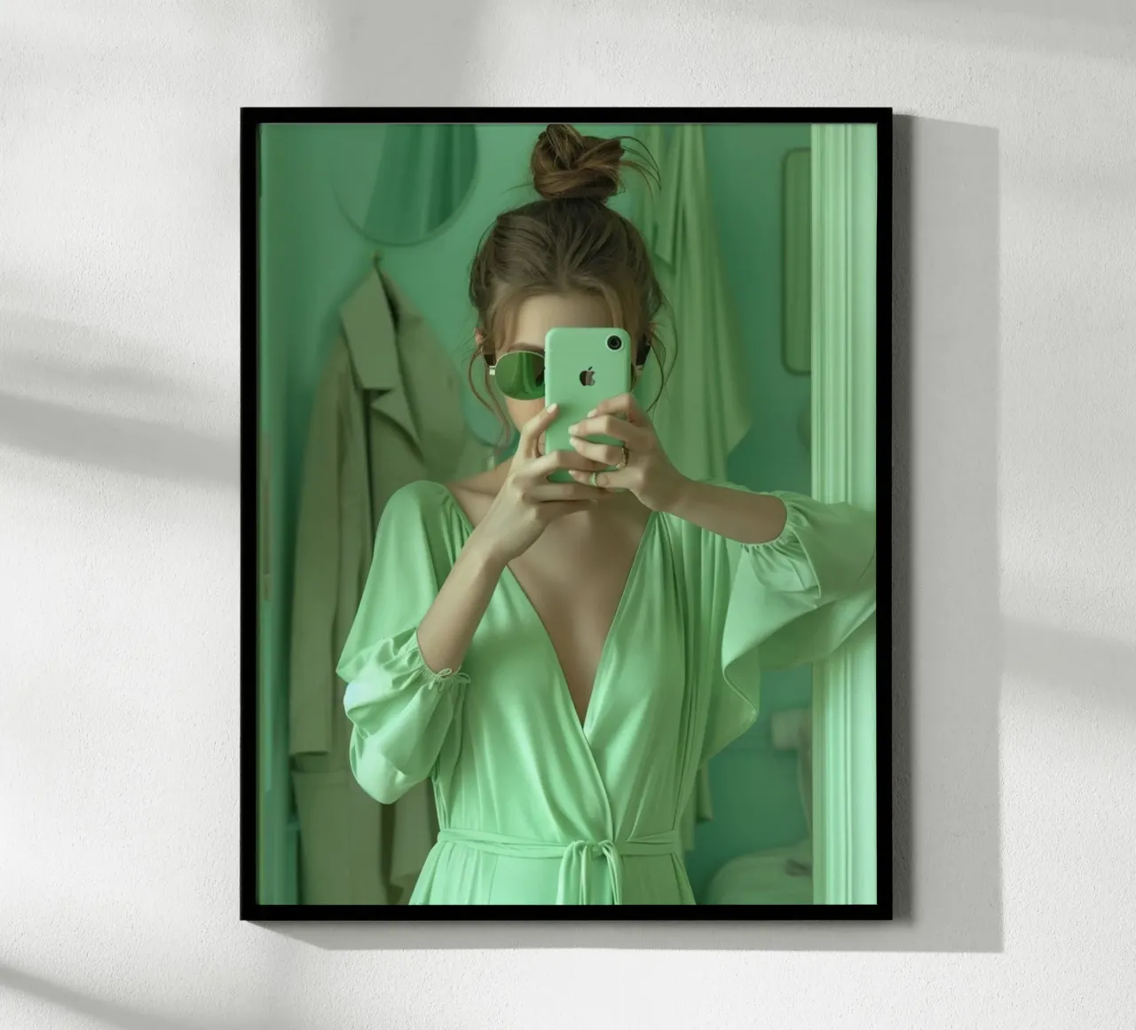 Riverbero di menta poster con telaio in plastica da PhotoVibe Decor
