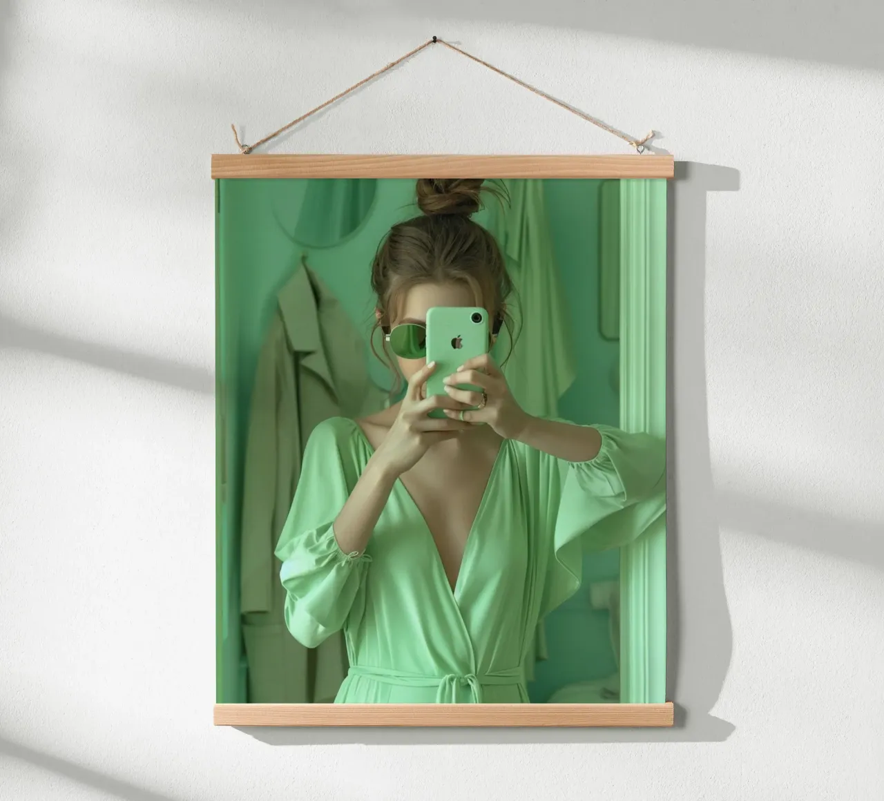 Riverbero di menta poster con telaio in plastica da PhotoVibe Decor