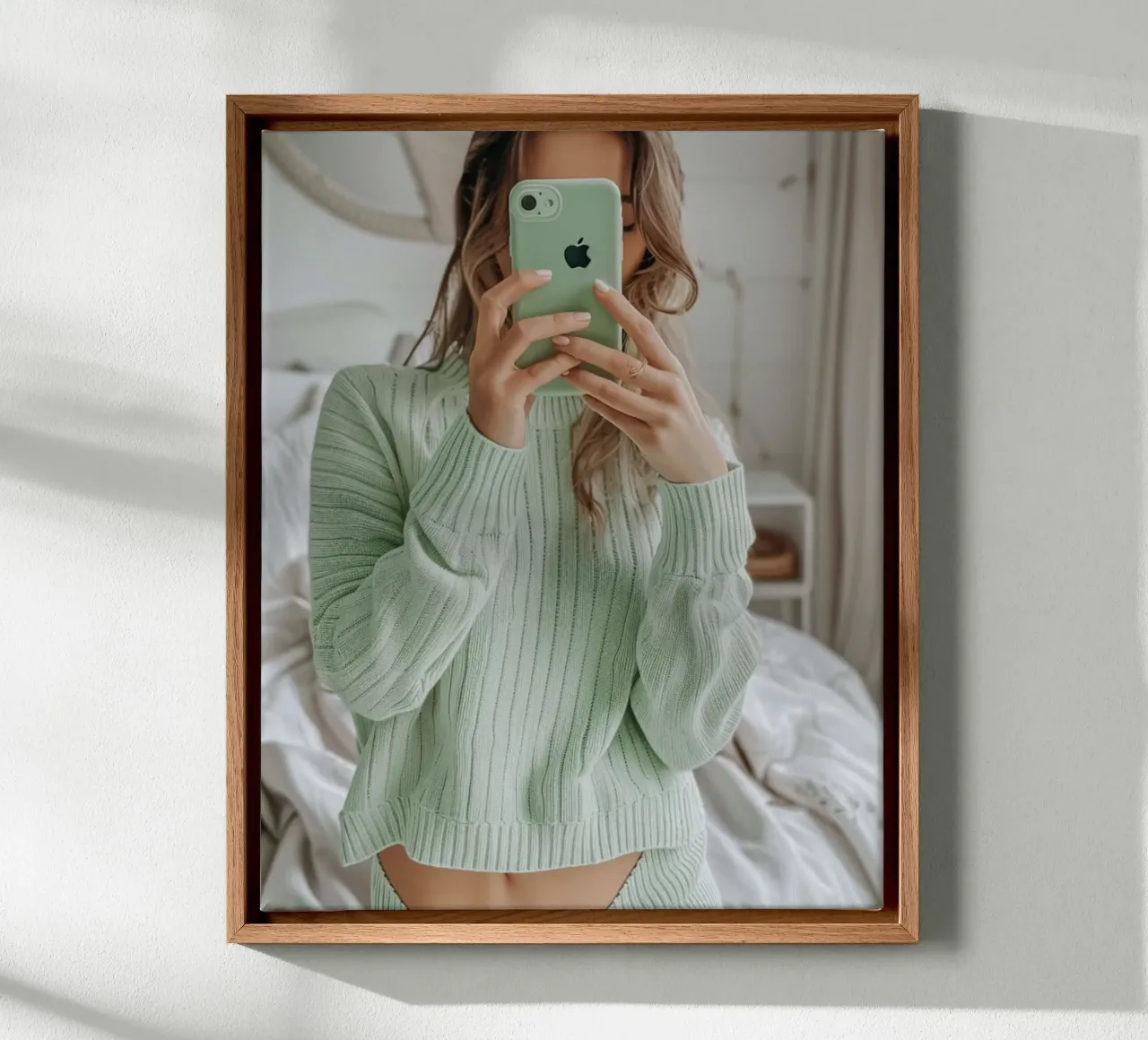 Mint Reverie canvas with Floater frame by PhotoVibe Decor