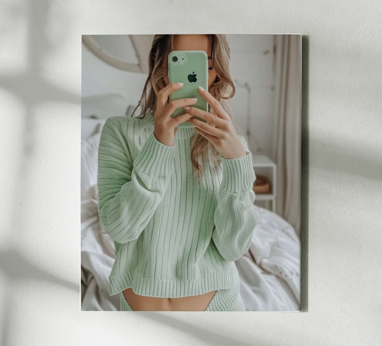 Mint Reverie canvas with Floater frame by PhotoVibe Decor