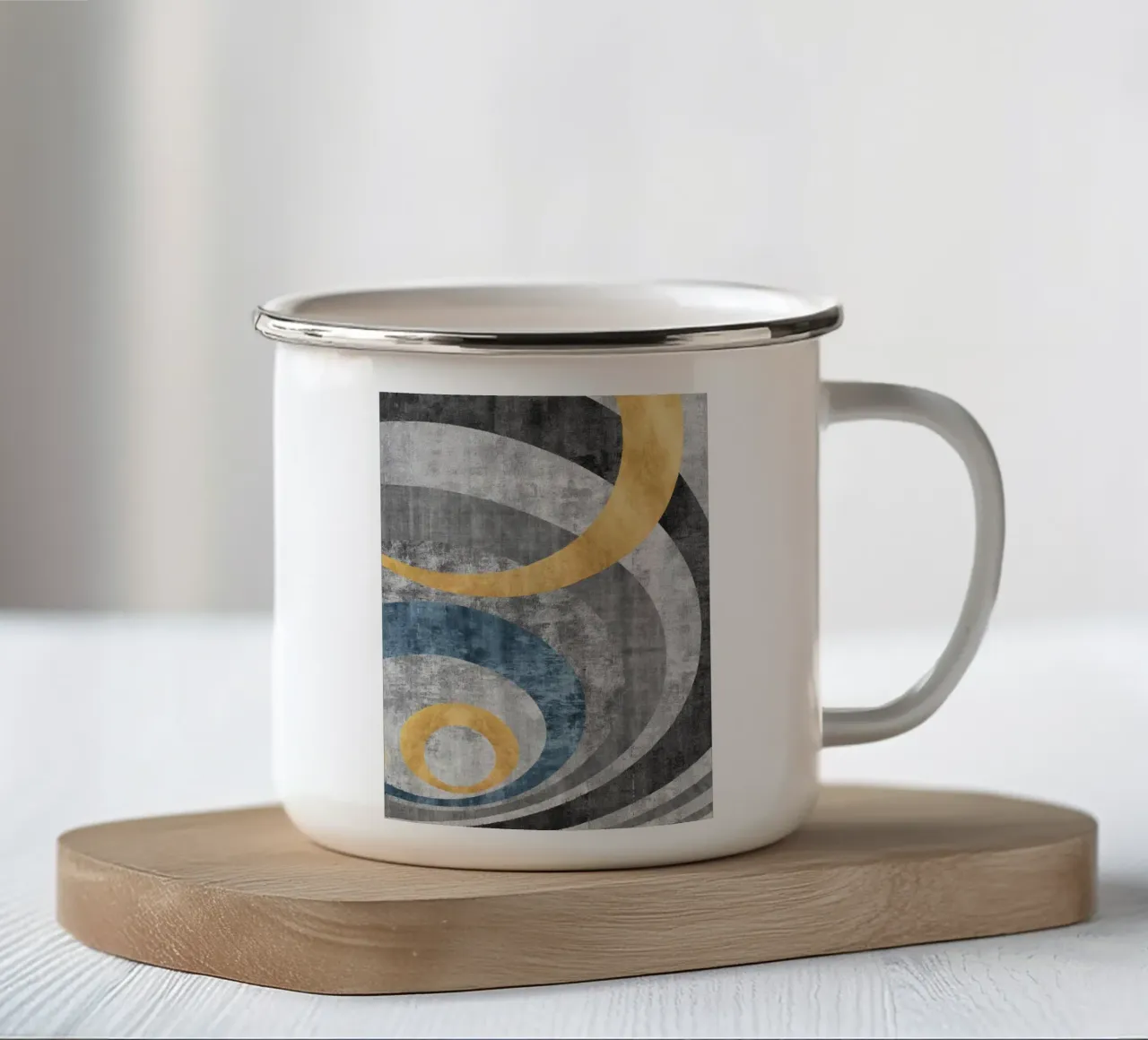 abstract art arches emaille mok van vintageshop