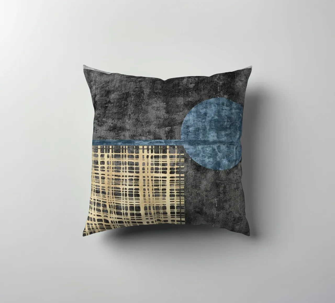 abstract art beige lines cuscino da vintageshop