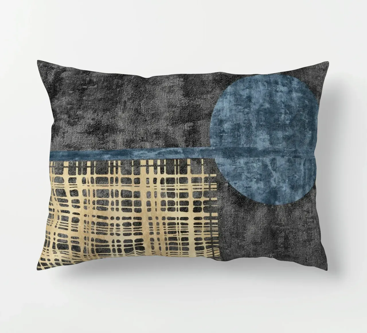 abstract art beige lines cuscino da vintageshop