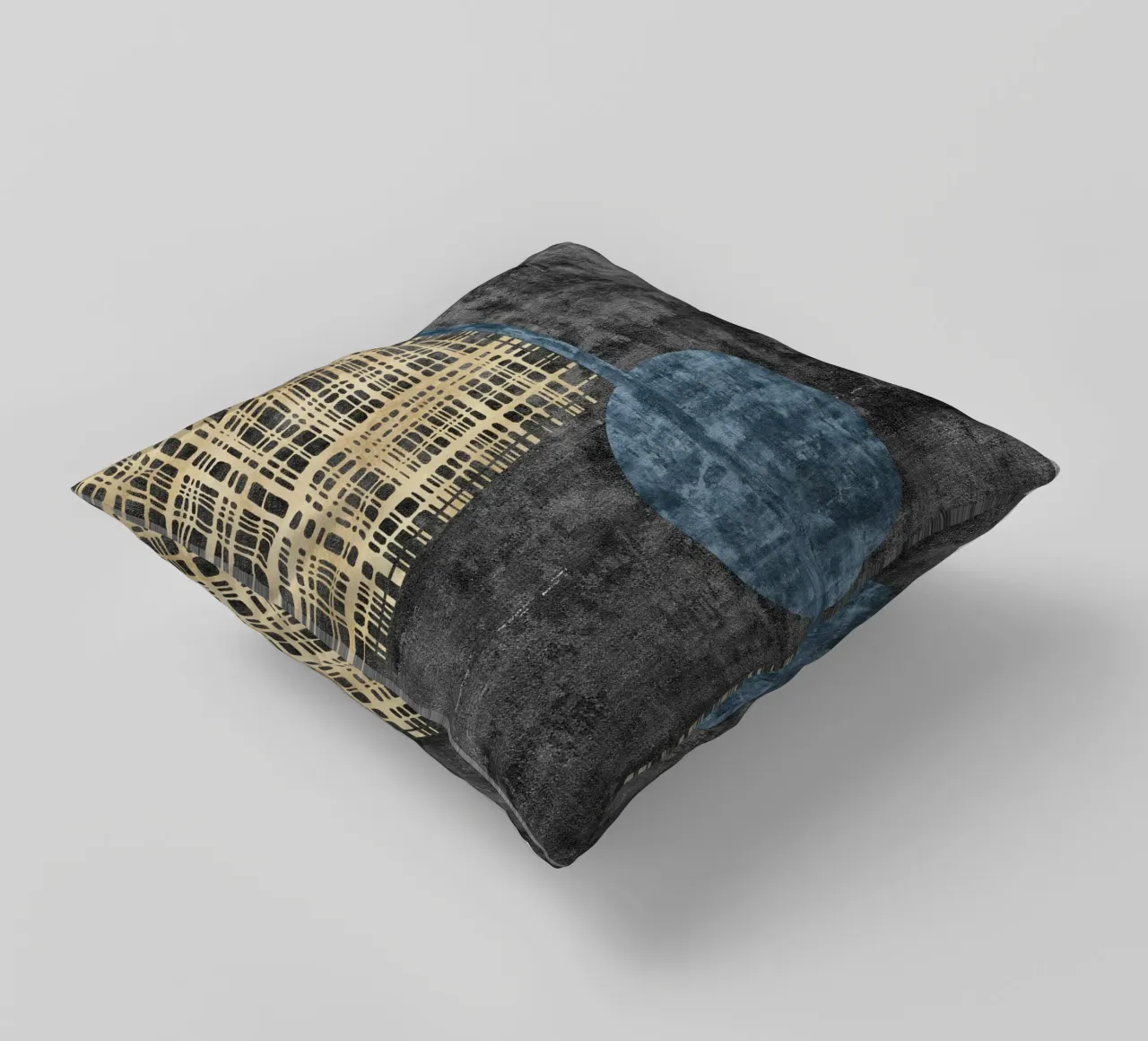 abstract art beige lines cuscino da vintageshop