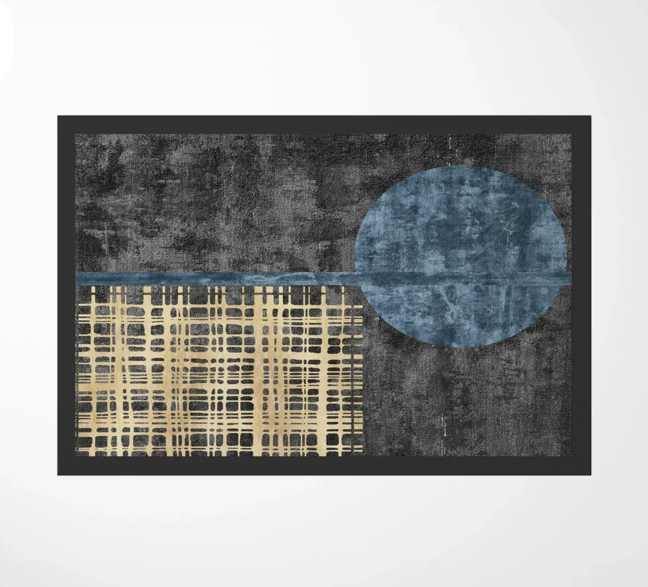 abstract art beige lines felpudo de vintageshop