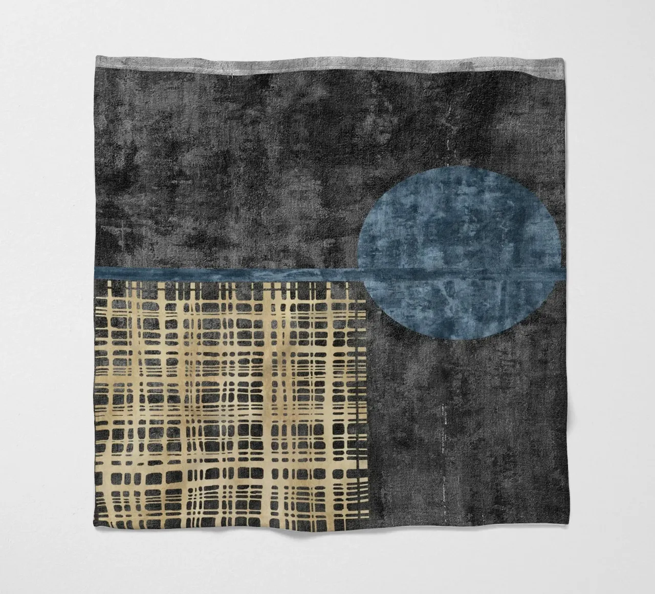 abstract art beige lines coperta in pile da vintageshop