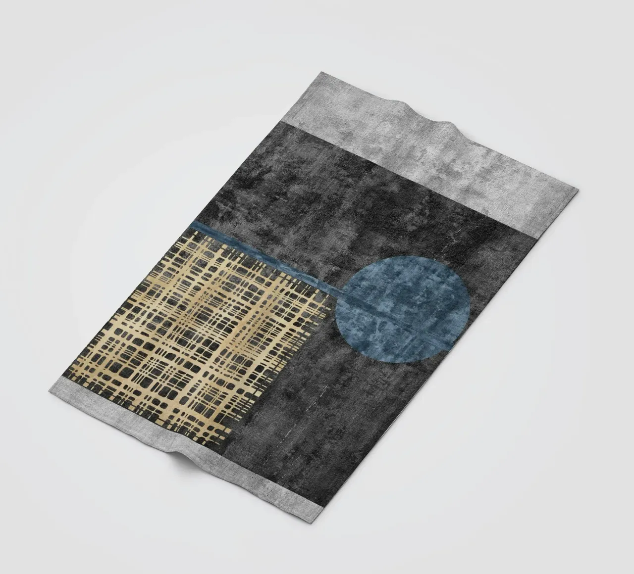 abstract art beige lines coperta in pile da vintageshop