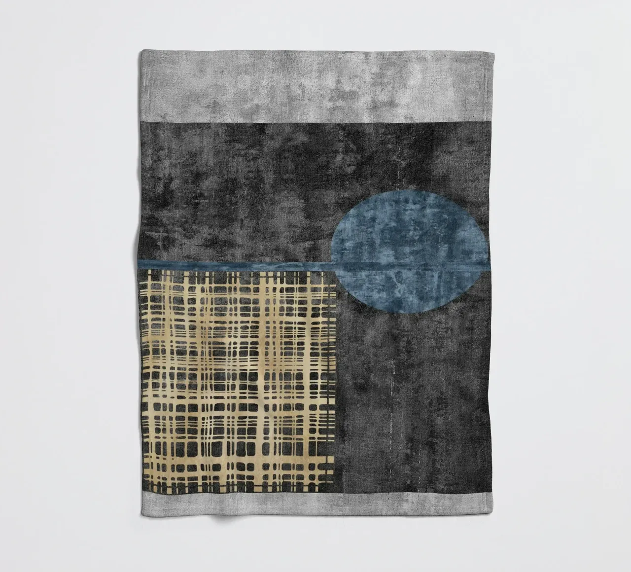 abstract art beige lines coperta in pile da vintageshop