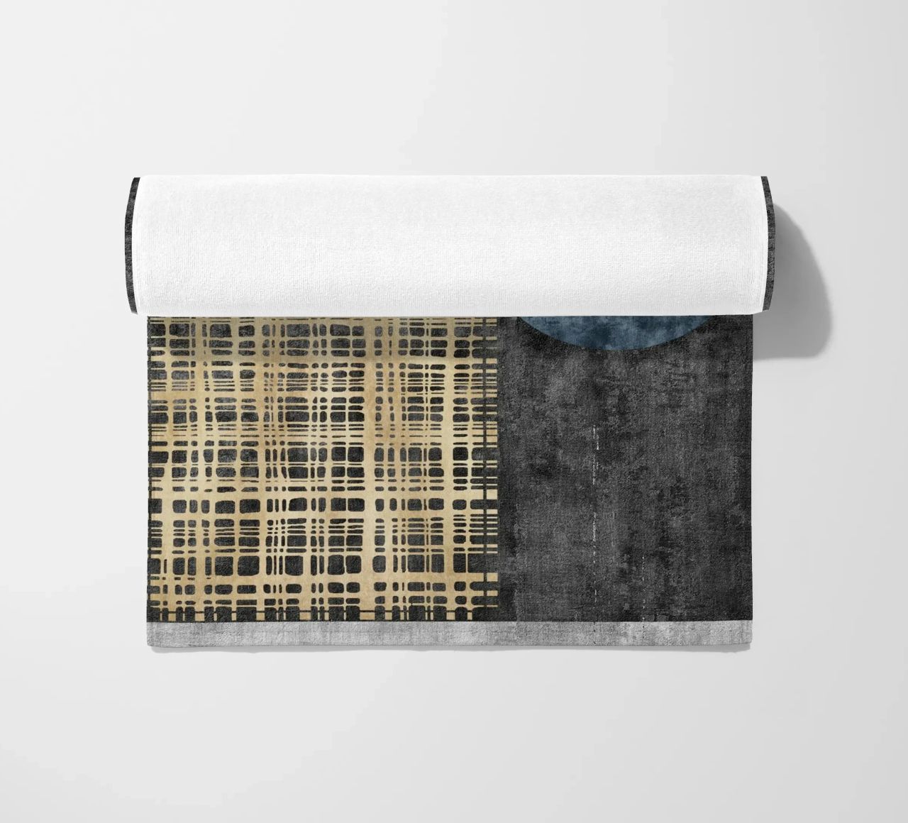 abstract art beige lines telo mare da vintageshop