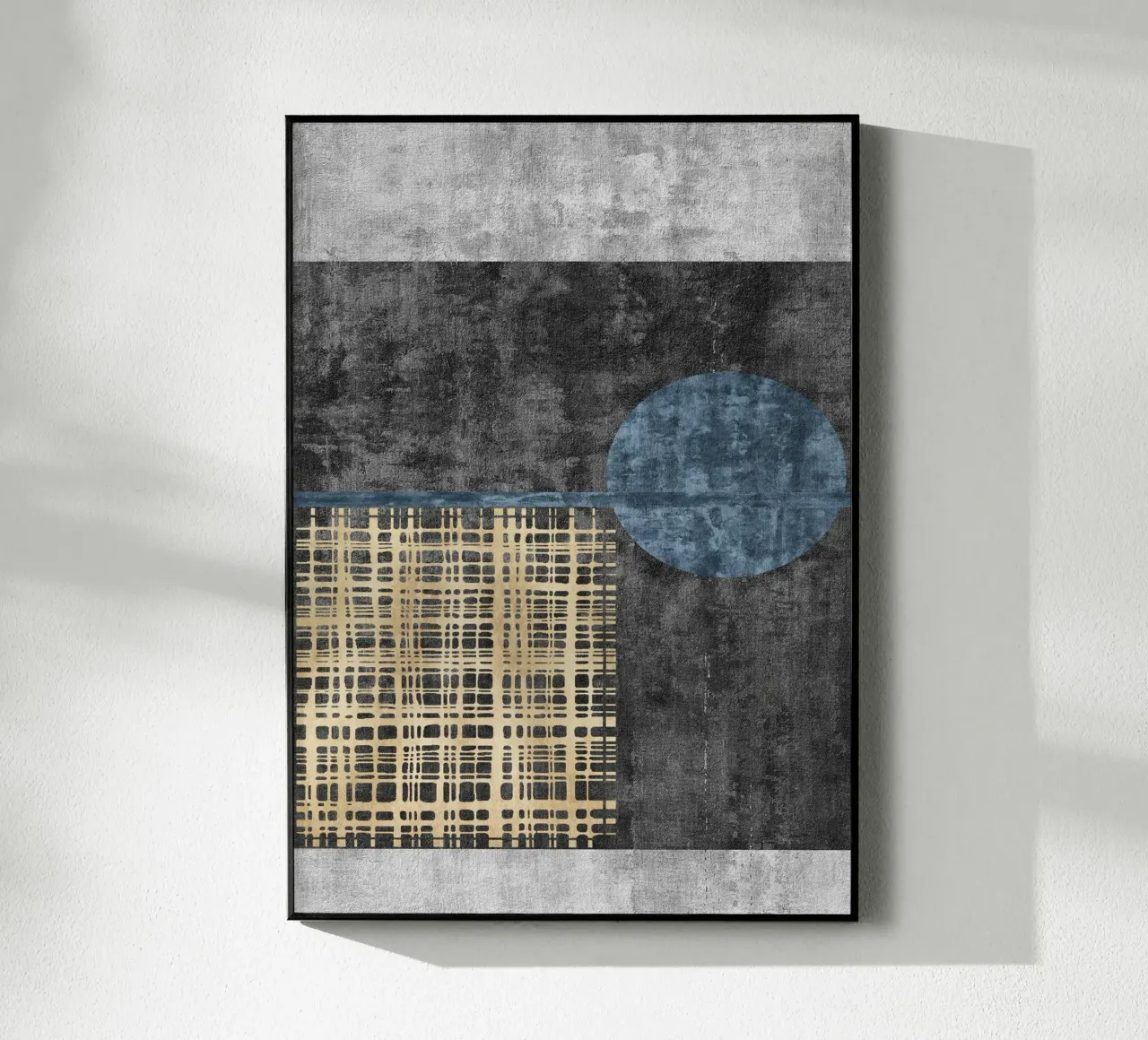 abstract art beige lines plexiglass da vintageshop
