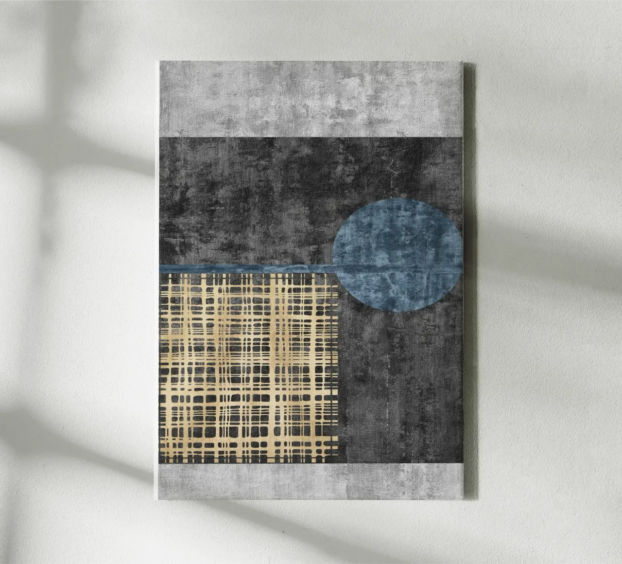abstract art beige lines tela con Cornice a cassetta da vintageshop