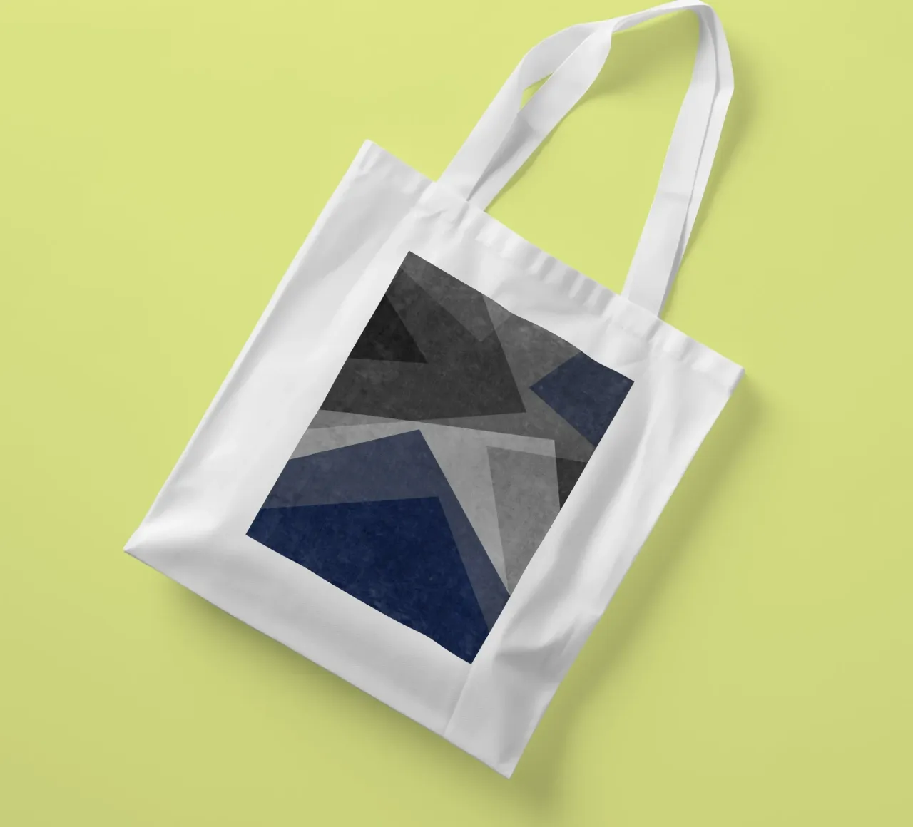 overlapping geometric abstract art borsa in juta da vintageshop