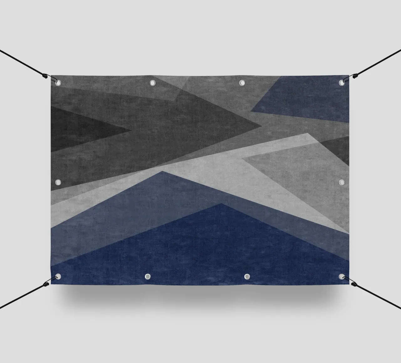 overlapping geometric abstract art telo in pvc da vintageshop