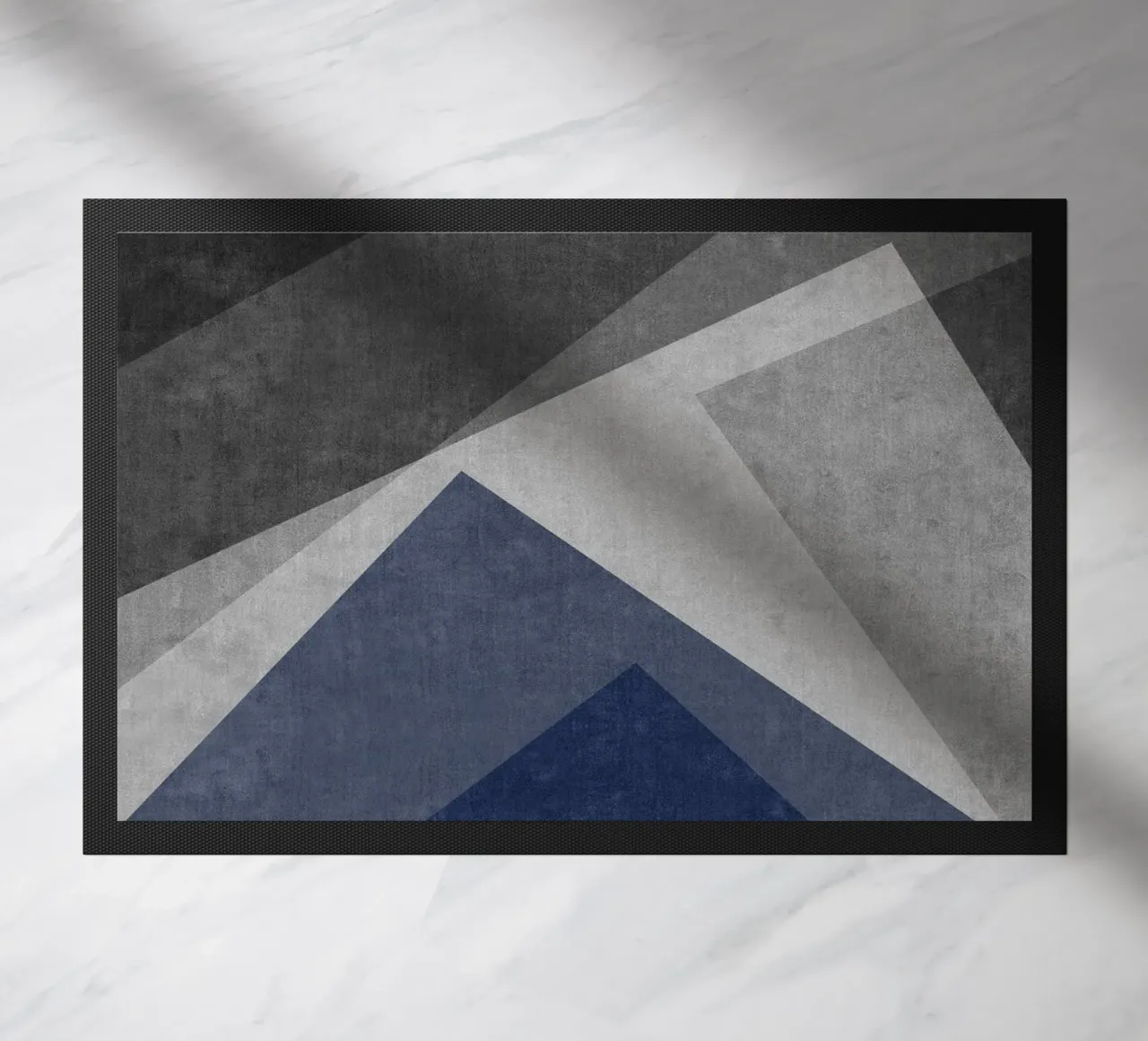 overlapping geometric abstract art doormat by vintageshop