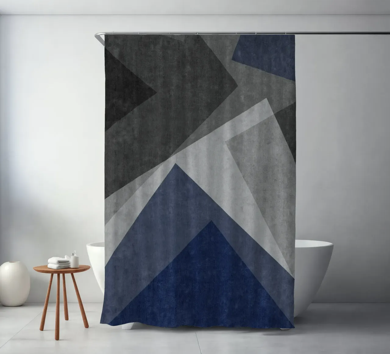 overlapping geometric abstract art tenda da doccia da vintageshop