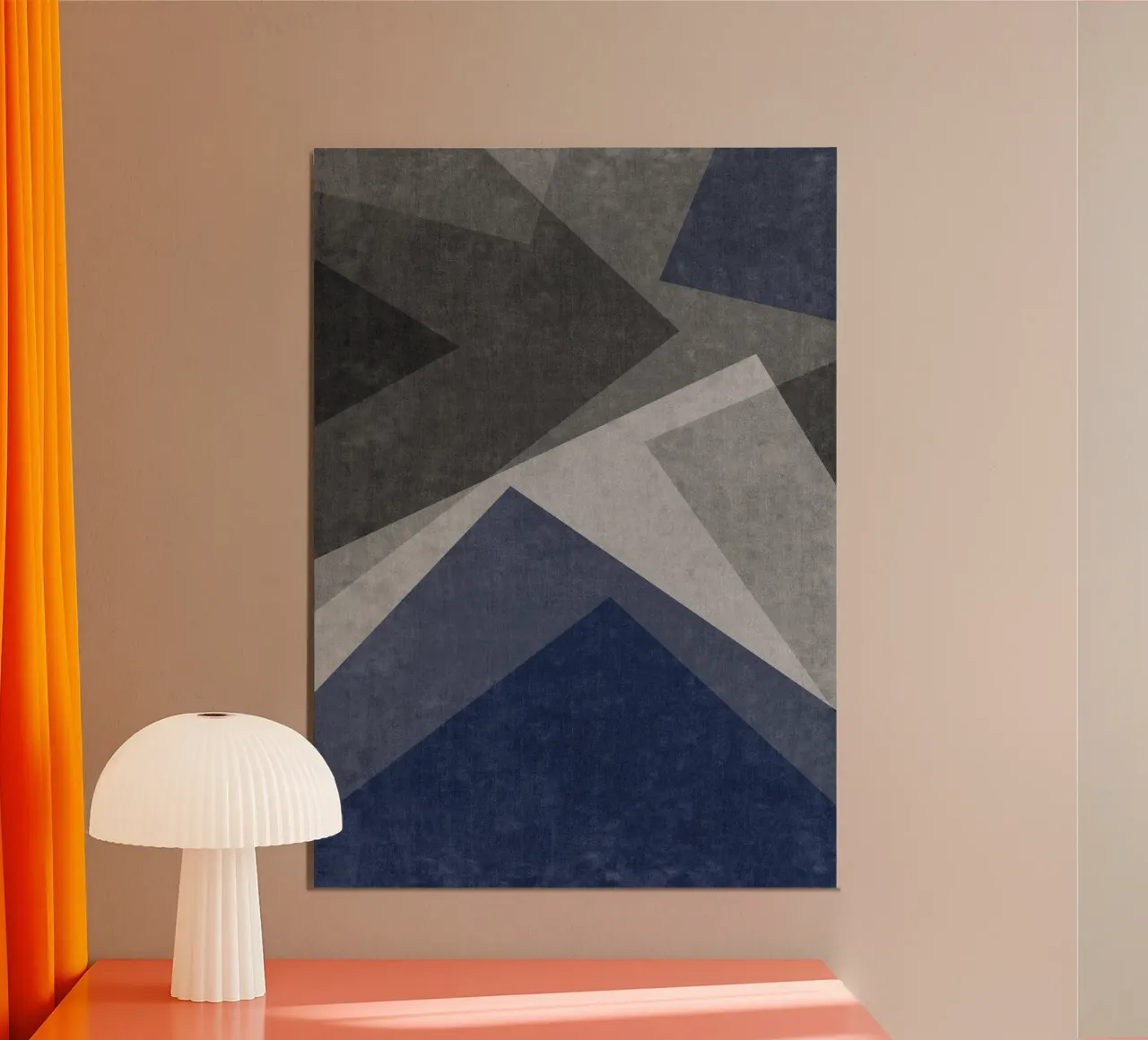 overlapping geometric abstract art alluminio dibond da vintageshop