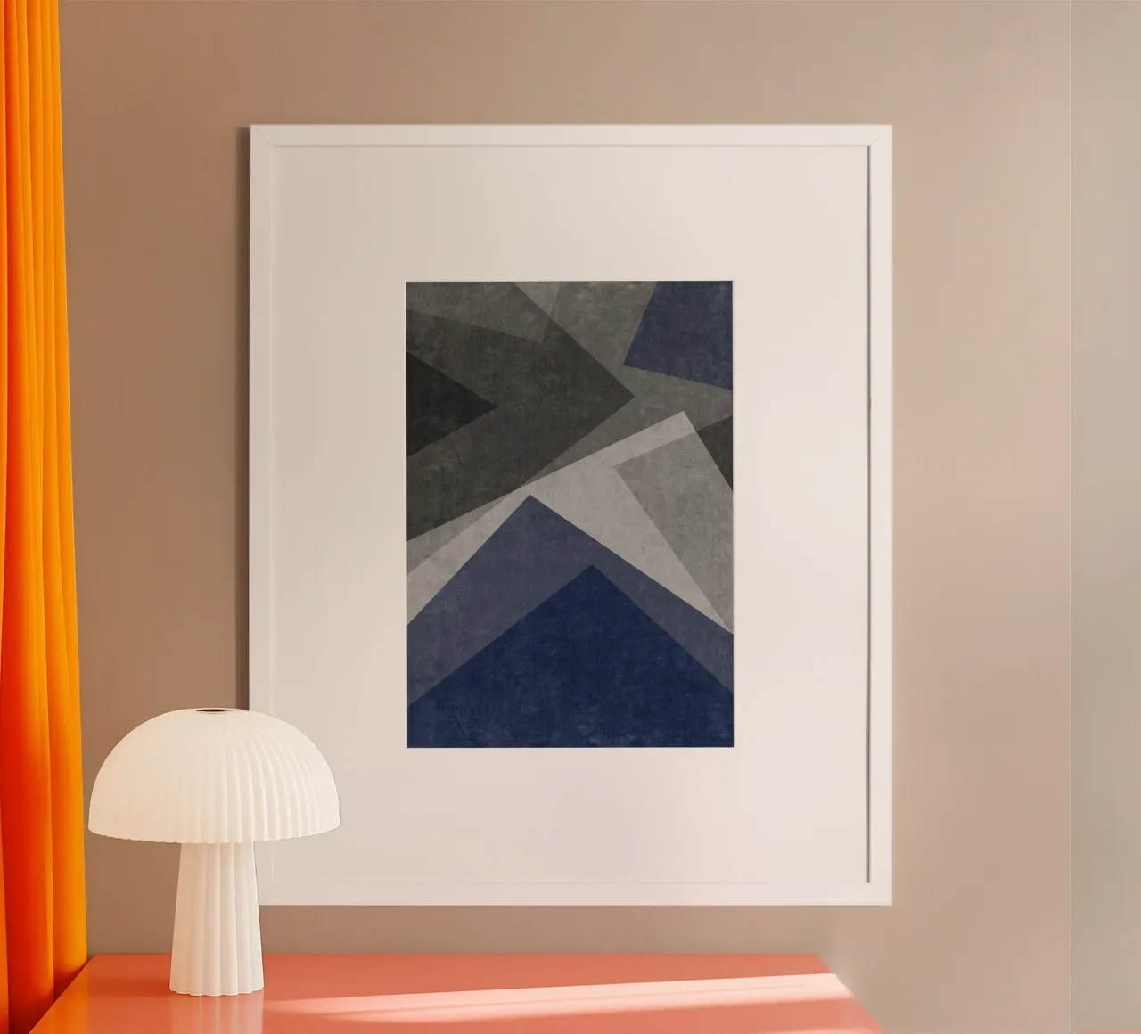 overlapping geometric abstract art poster da vintageshop