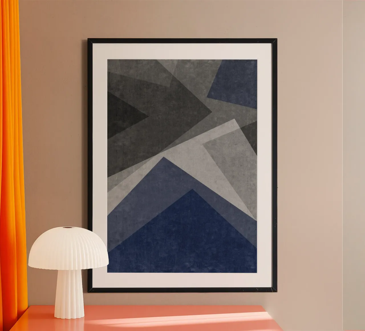 overlapping geometric abstract art poster da vintageshop