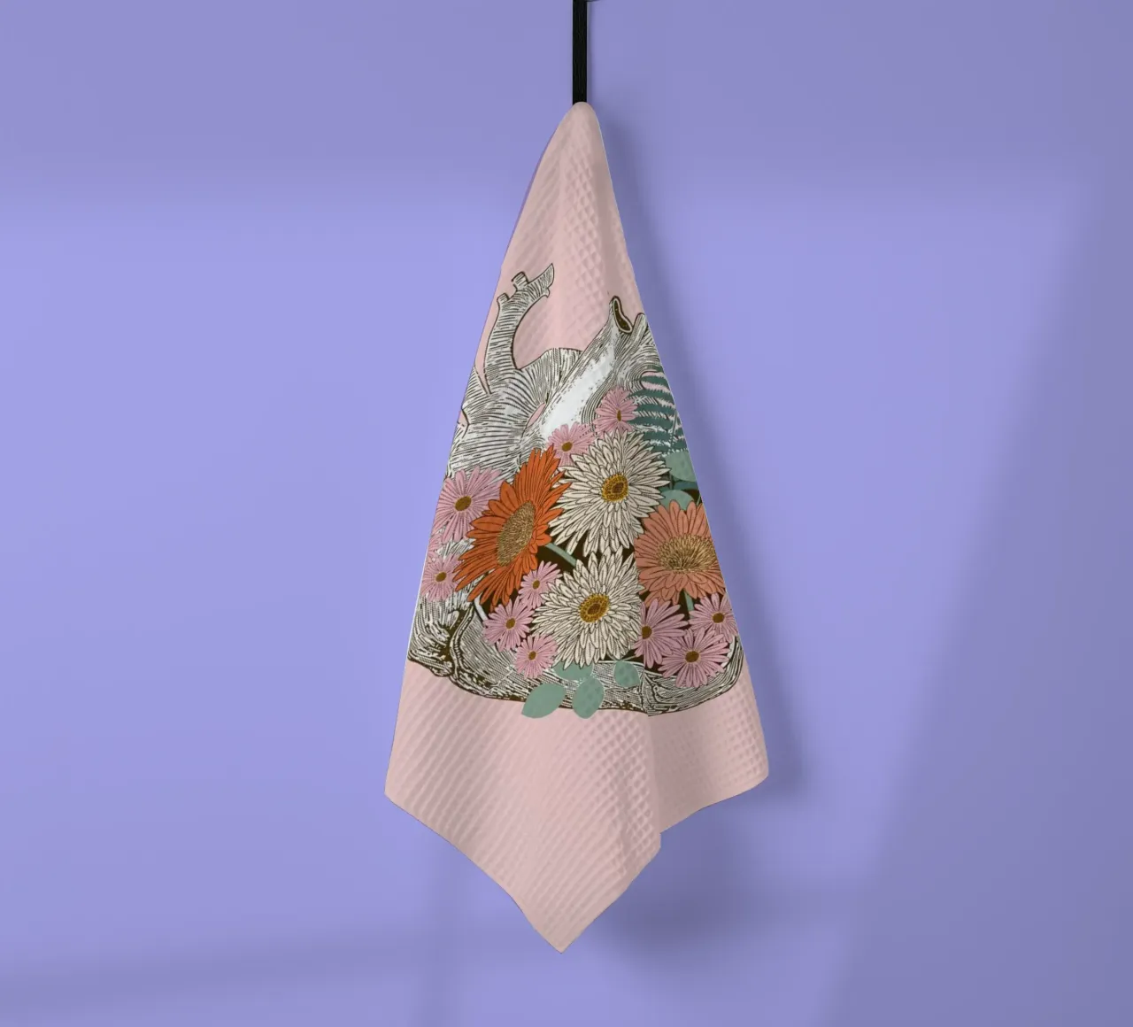 Floral Heart tea towel by cafelab