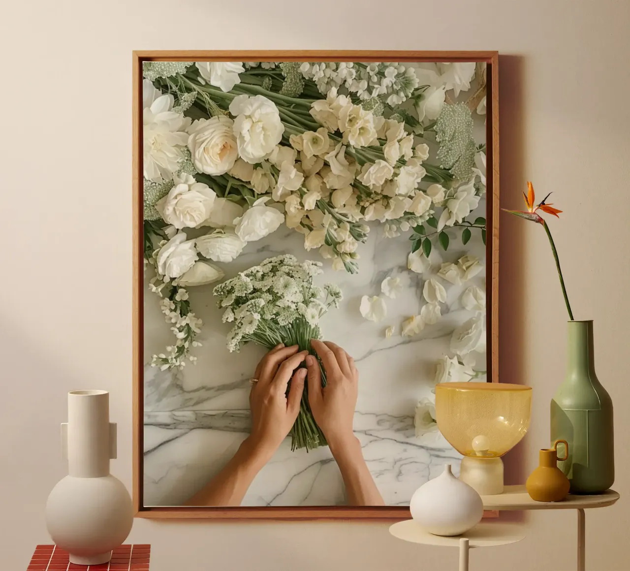 Mint Reverie canvas with Floater frame by PhotoVibe Decor