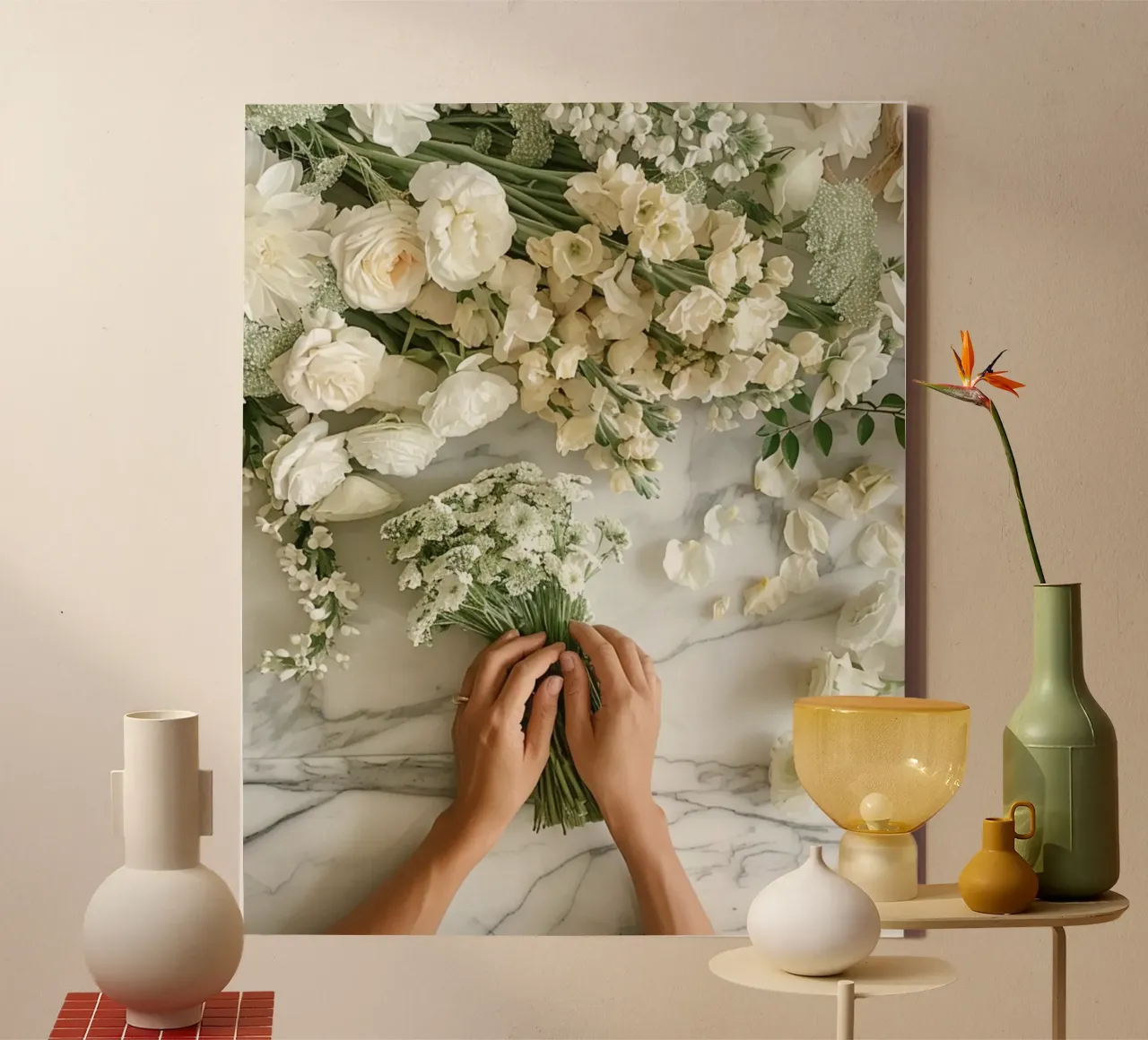 Mint Reverie canvas with Floater frame by PhotoVibe Decor