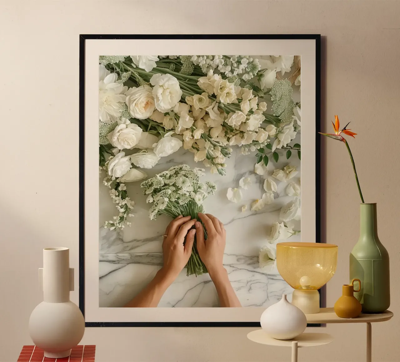 Riverbero di menta poster con telaio in plastica da PhotoVibe Decor