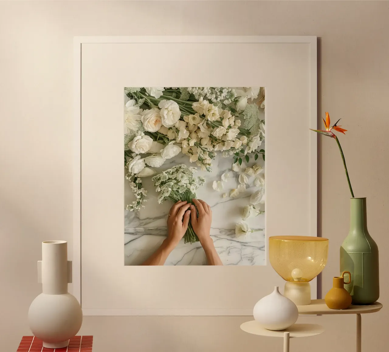 Riverbero di menta poster con telaio in plastica da PhotoVibe Decor